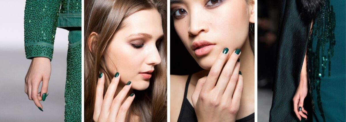 unghie verde petrolio