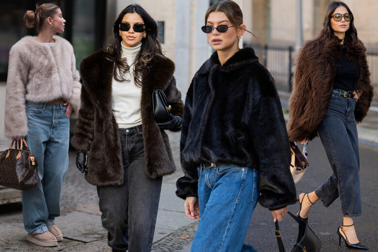 Come abbinare la pelliccia sintetica? Con i jeans, che domande!