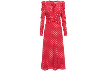 Alessandra rich Abito midi in misto seta devoré arricciato con stampa serpente e fiocco Connie Isabel marant