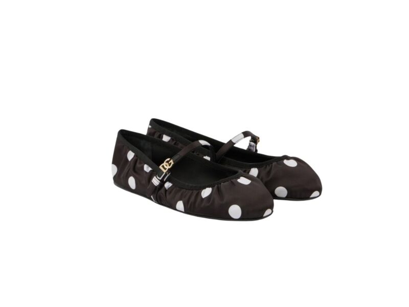 Ballerine Odette in raso a pois dolce e gabbana