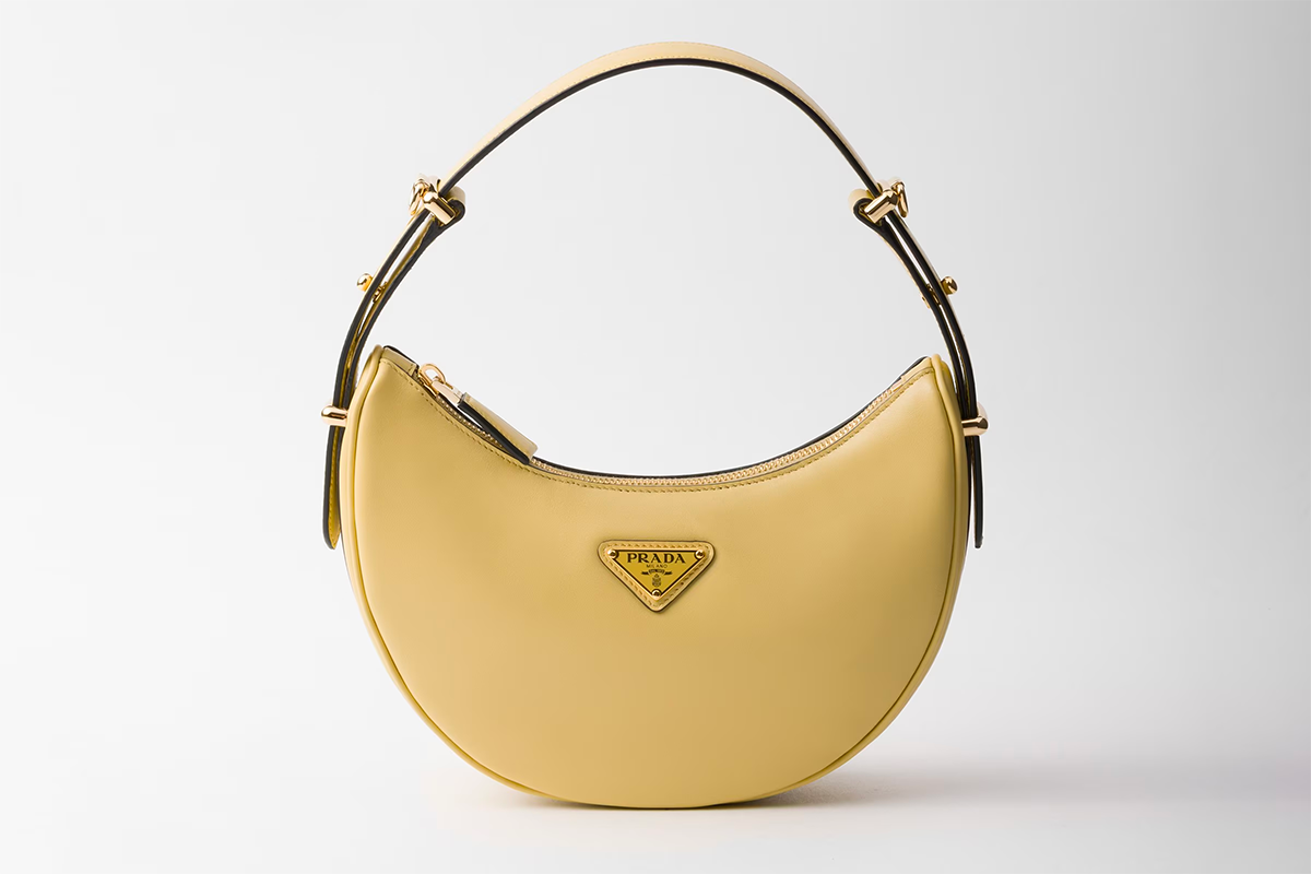 Borsa a spalla Prada Arqué small in pelle