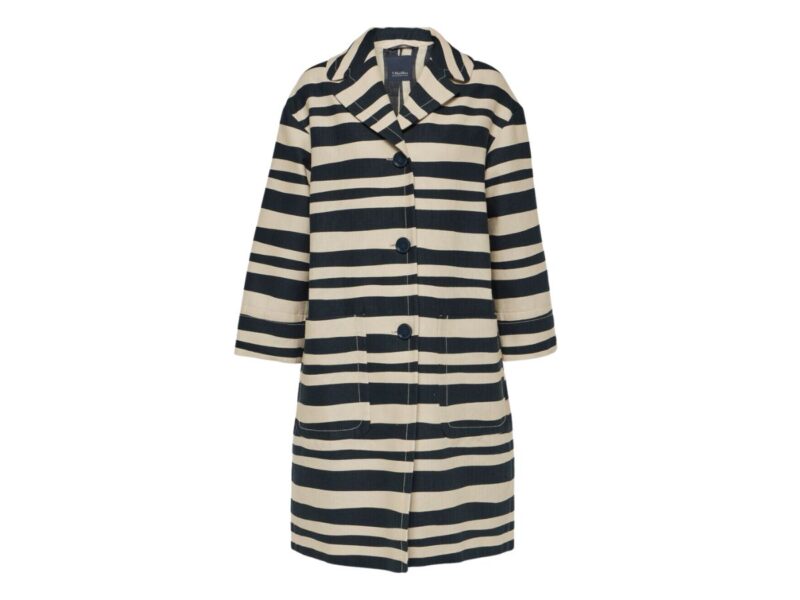 Cappotto Rania in misto cotone a righe S MAX MARA