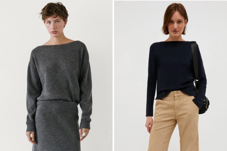 Le maglie più chic della stagione? Quelle con lo scollo a barca (e noi vi mostriamo alcune delle più “cute”)