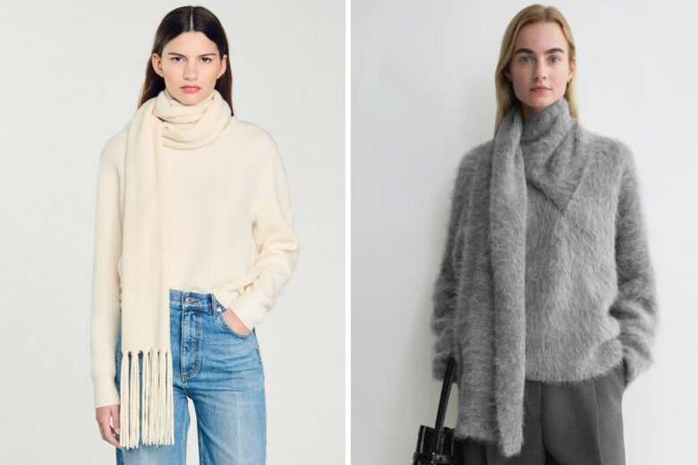 Cozy e chic: i maglioni con il collo a sciarpa saranno la grande rivelazione dell’inverno