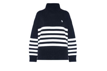 Maglione dolcevita a righe