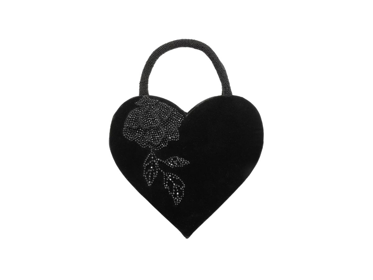 Tote bag in velluto con perline Nightshade Clio peppiatt
