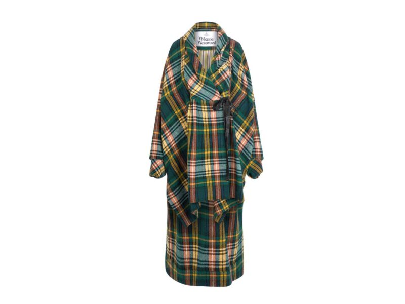 cappotto Karl in tartan di lana con motivo d’archivio