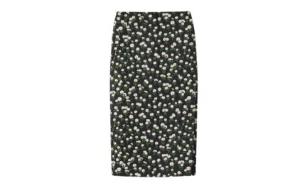 gonna midi in crepe con motivo floreale gucci