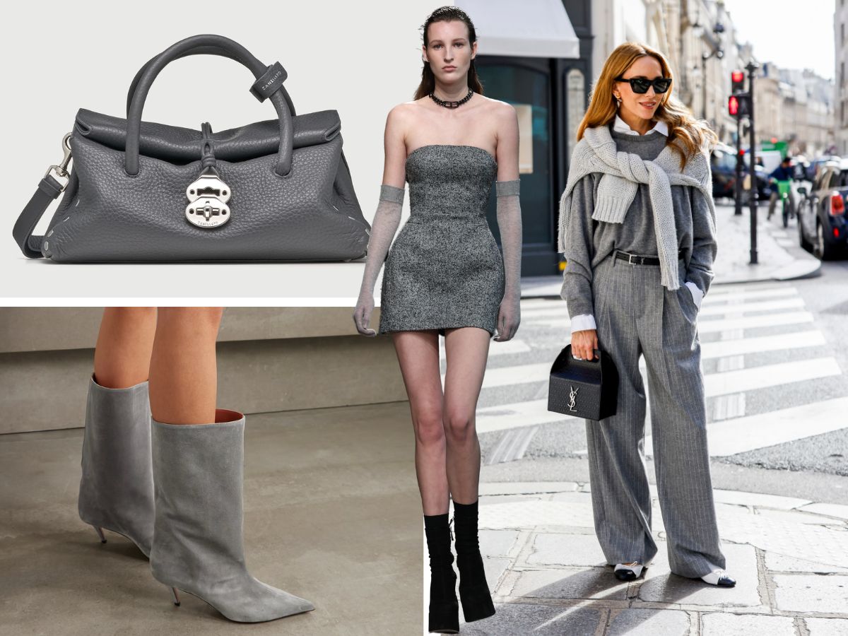 look per le feste in grigio