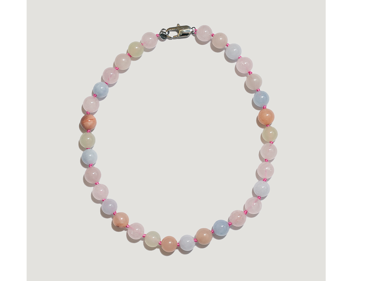 Collana-mini-bold-in-Morganite-con-chiusura-in-acciaio-COLLANINE-COLORATE