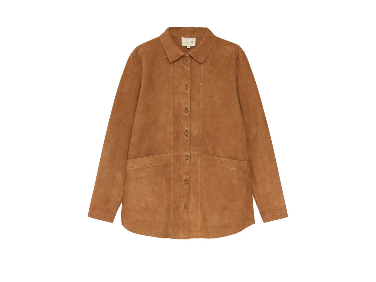 GIACCA WILL in camoscio color cammello SEZANE