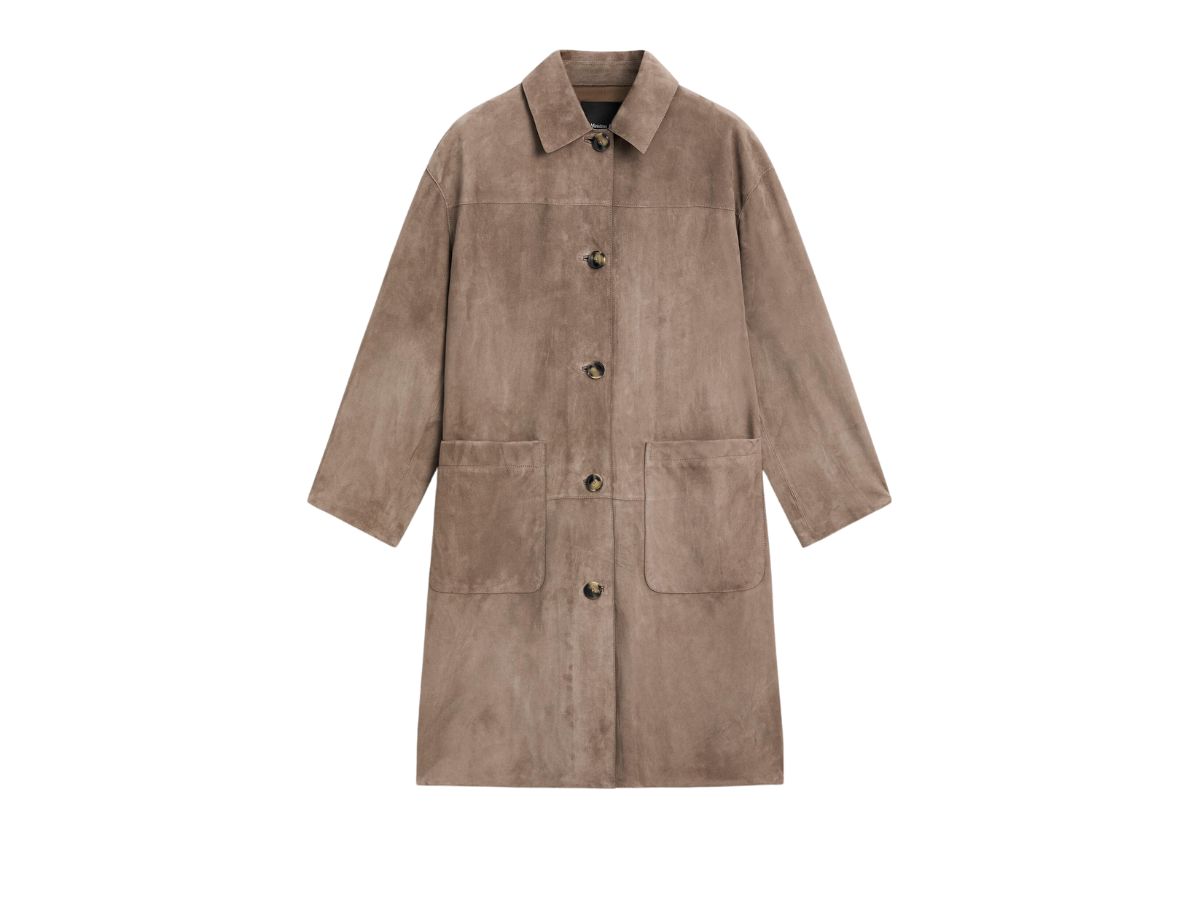 TRENCH IN PELLE SCAMOSCIATA Massimo Dutti