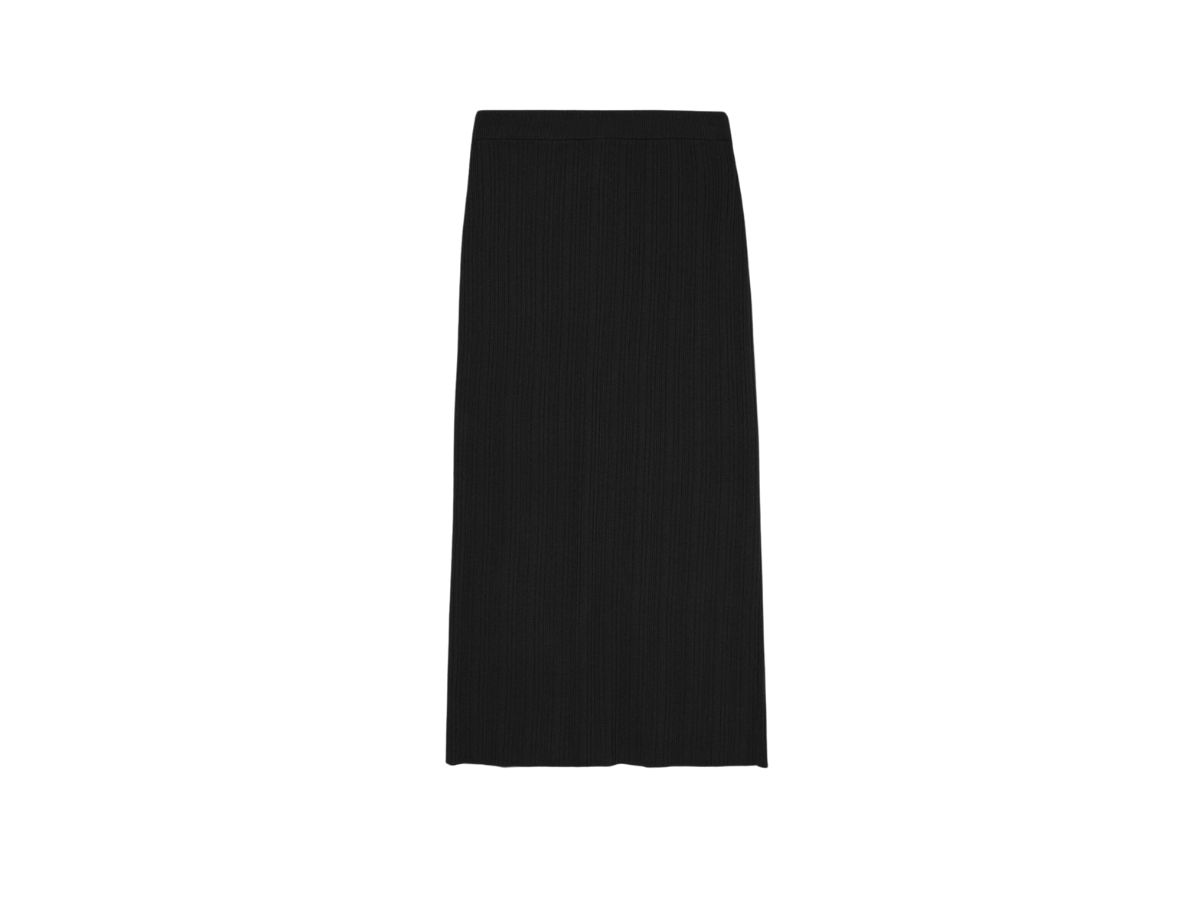 gonna midi nera in maglia Sisley