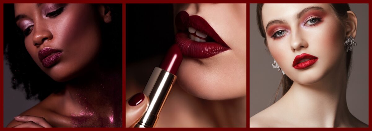 trucco bordeaux make up monocromatico unico colore rosso scuro burgundy vino ciliegia dark cover desktop