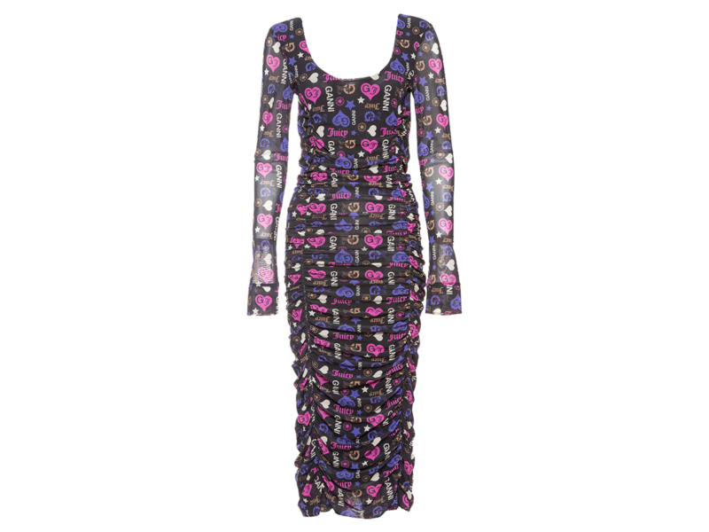 Ganni-London-x-Juicy-Couture_Printed-Ruched-Dress