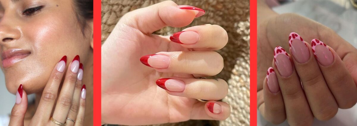 unghie french rosse