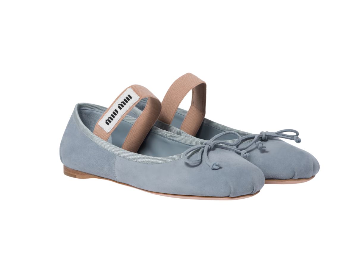 miu miu Ballerine in camoscio