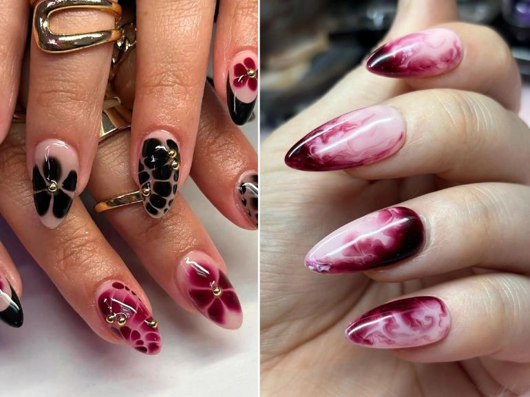 blooming nail art