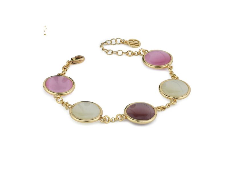 Boccadamo_Crisette_Bracciale placcato oro giallo con cristalli rosa chiaro, madreperla e purple_54eur