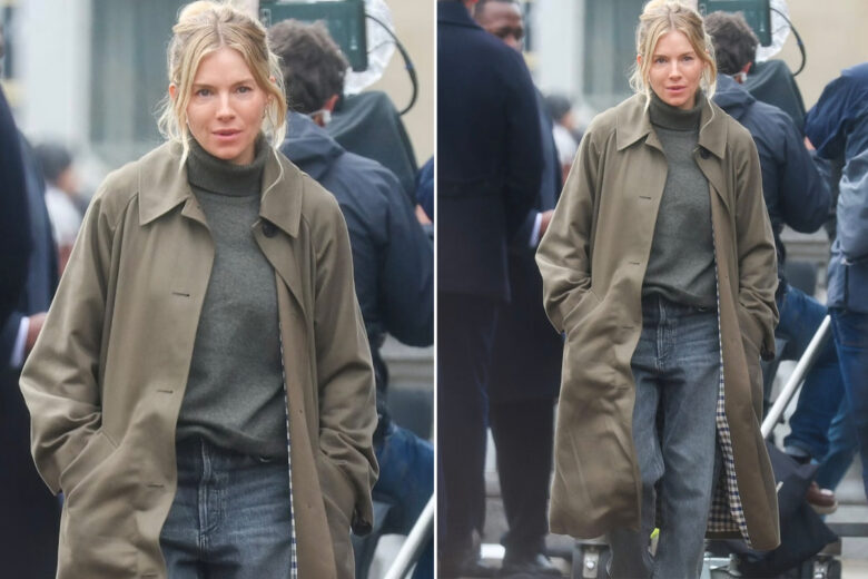 Il capospalla must-have di questa primavera? Il trench verde (parola di Sienna Miller)