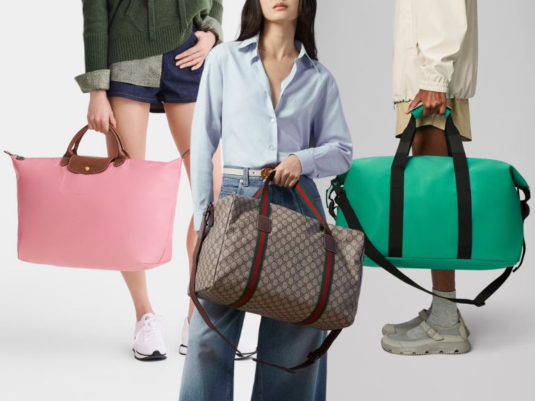 INVODA Borsone Pieghevole Da Viaggio – Nylon Impermeabile – 45x32x14 Cm – Bagaglio A Mano Per Spirit E Frontier – Borsa Sport, Palestra, Weekend – Uomo E Donna