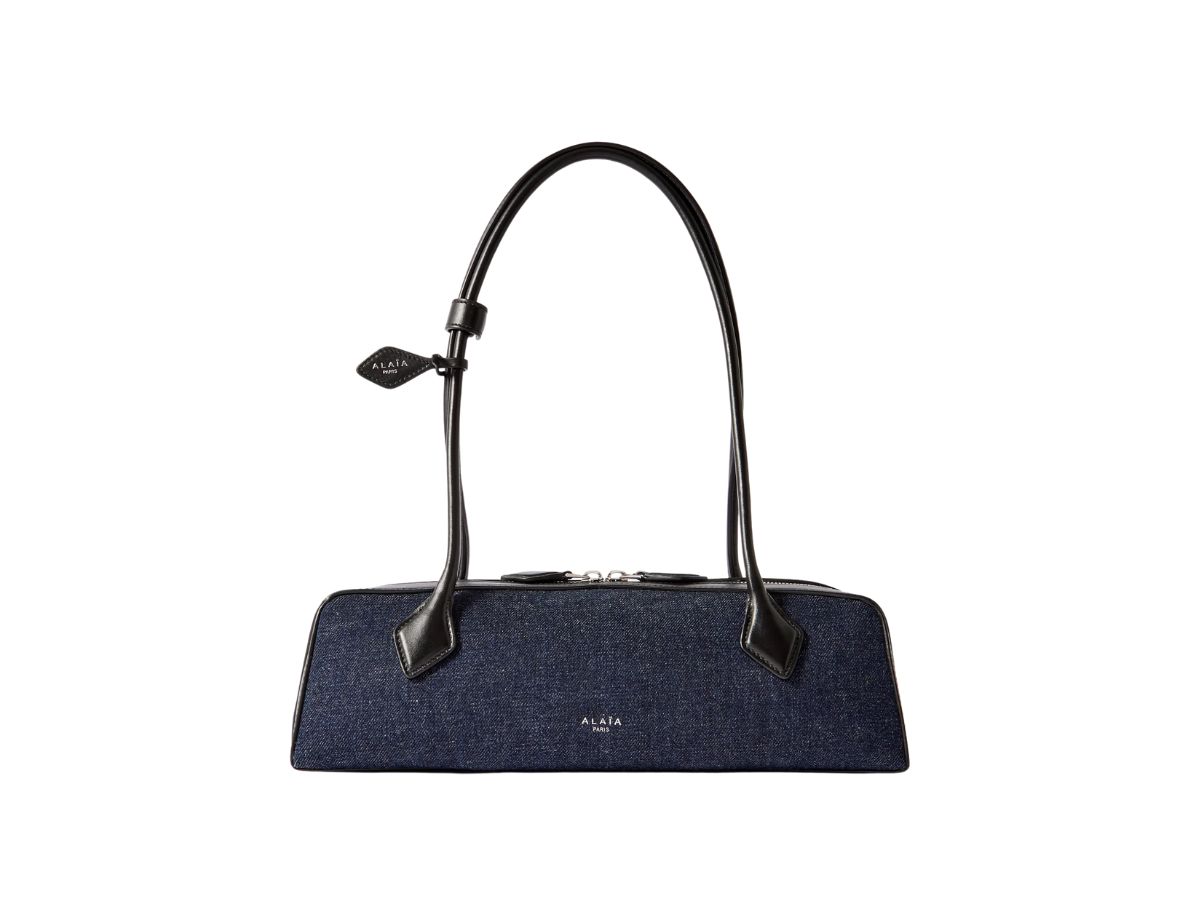 Borsa a spalla media in denim Le Tecke alaia