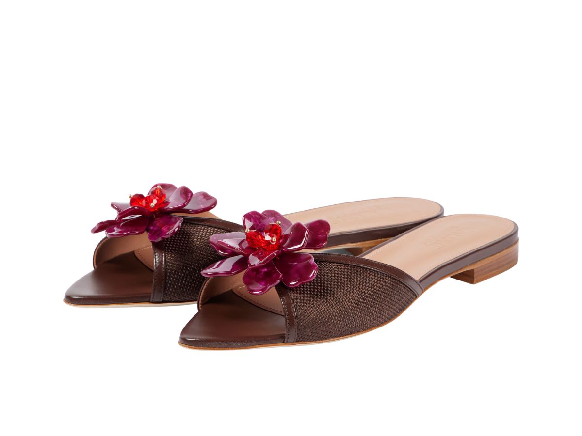 Cyd crystal-embellished raffia slides Malone souliers mytheresa