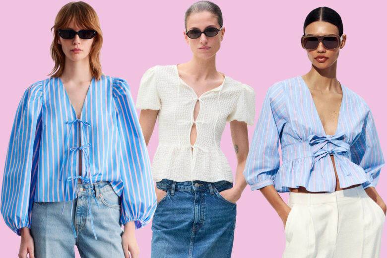 Fiocchi, laccetti e un tocco bon ton: la camicia dell’estate è già virale