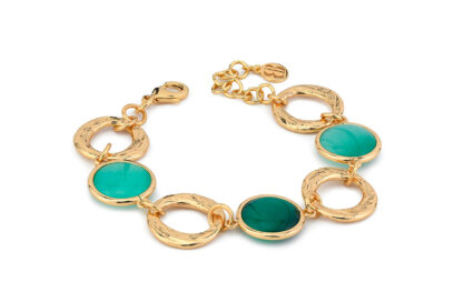 Boccadamo-Bracciale-placcato-oro-giallo-con-cristalli-verde-scuro-e-verde-acqua_84eur