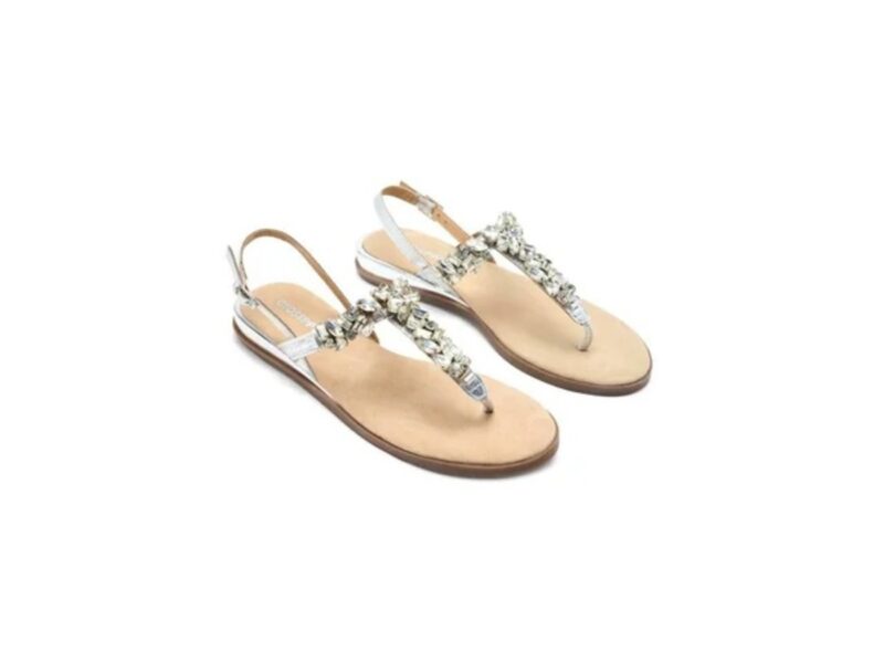 FRAUIT Sandali Gioiello Donna Eleganti Con Strass Bassi Etnici Infradito Slip On Ciabatte Per Spiaggia Mare Piscina - Foto 7