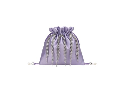 Мини -сумка в атласе с камнями. Мини сверкающий галит