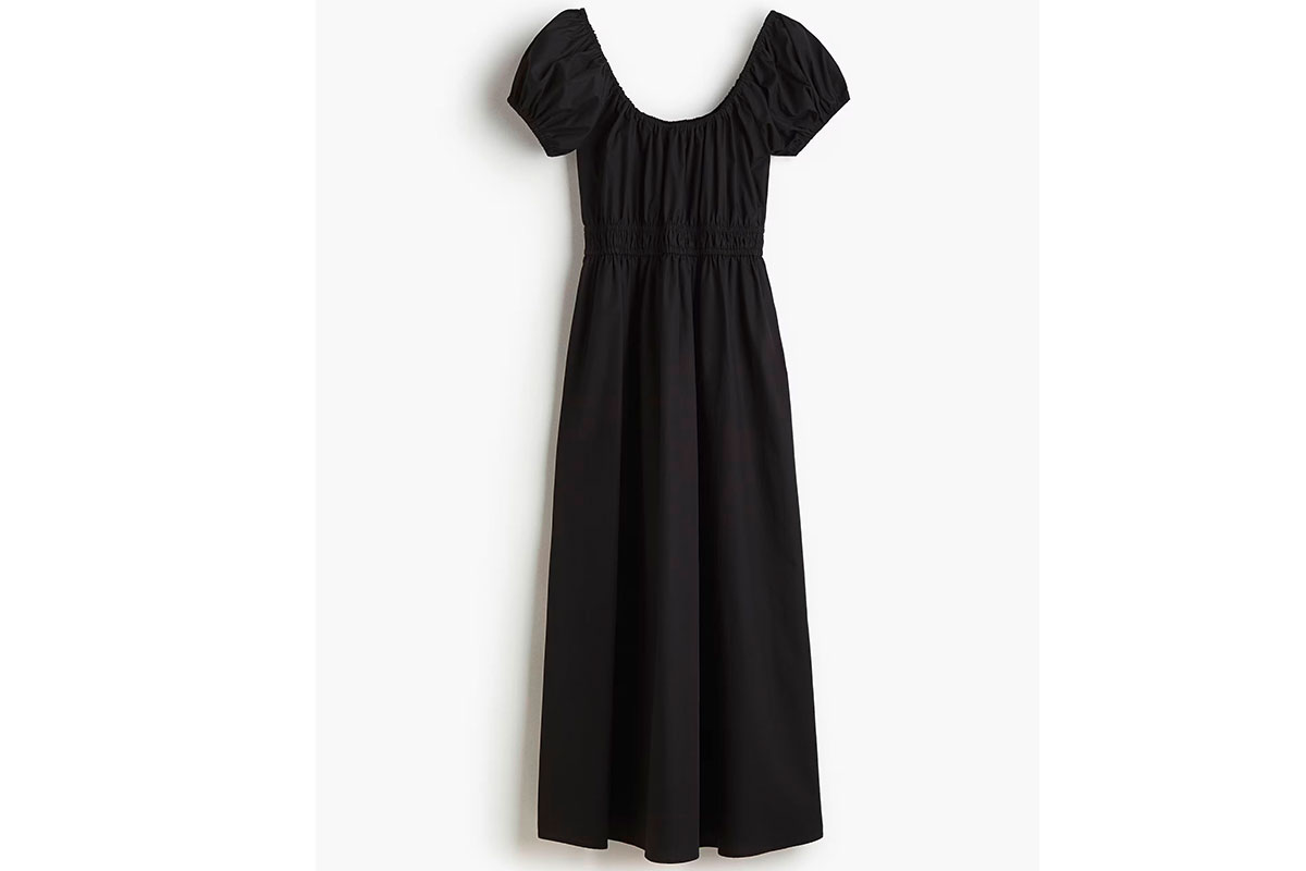 abito-popeline-midi-nero-h&m