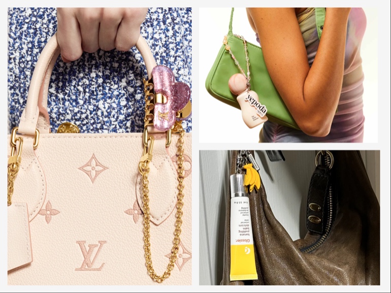 beauty bag charm portachiavi borsa bellezza make up trucchi profumi creme cover mobile