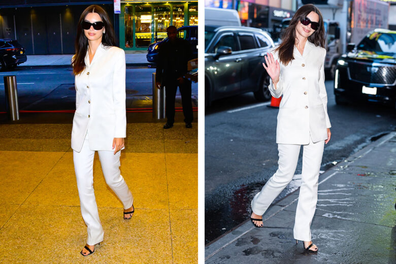 All we need is…un power suit bianco come quello di Emily Ratajkowski