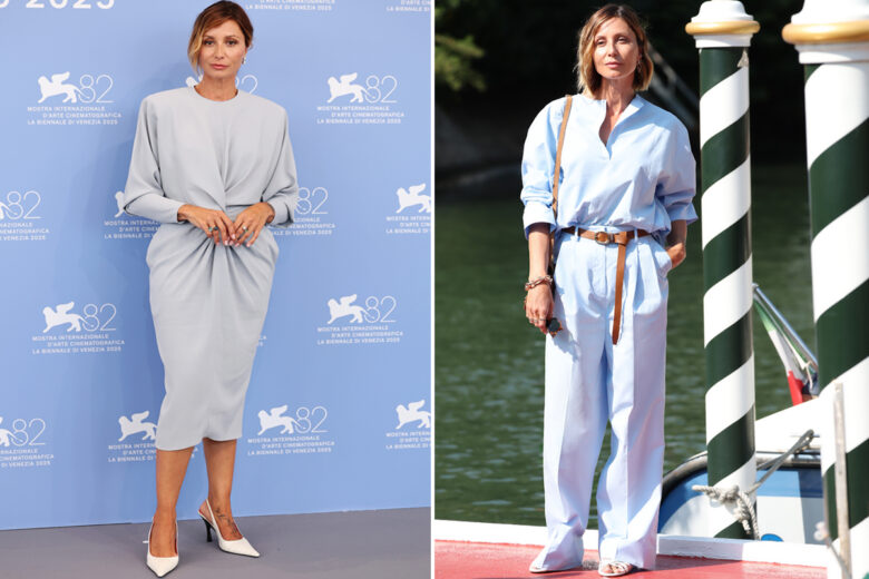 Il colore più chic del momento? Anna Ferzetti, alla Mostra del Cinema di Venezia, punta tutto sull’azzurro