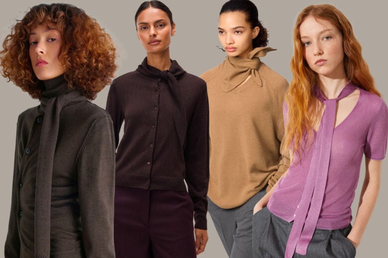 Il capo che ci serve quest’inverno? Il maglione con sciarpa incorporata, ovvio!