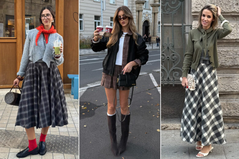 Tutte pazze per la gonna a quadri! Per non sbagliare, abbinatela come le ragazze più cool di Instagram