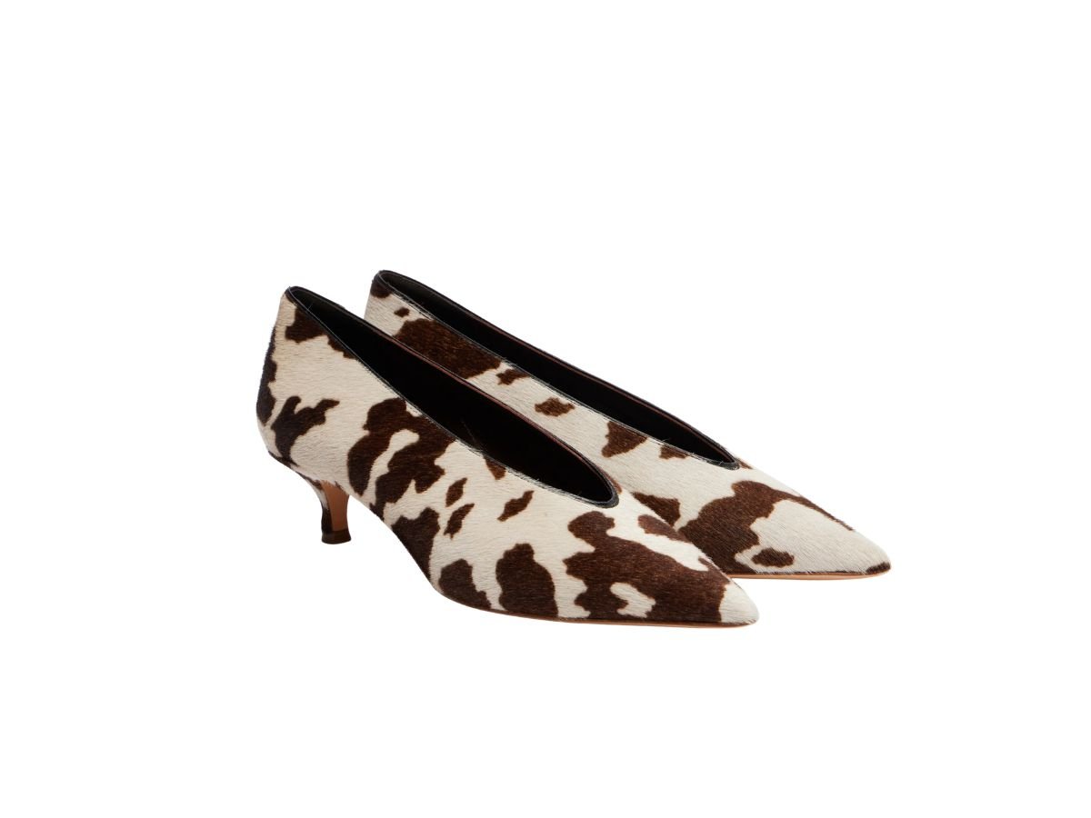 Pumps Babouche in cavallino con stampa le monde Beryl