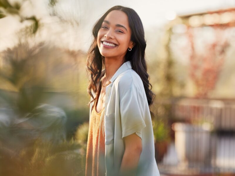 donna salute sorriso felicità