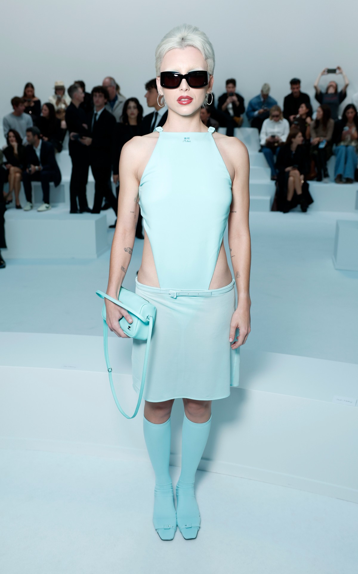 ok Emma Chamberlain attends the Courrèges getty images