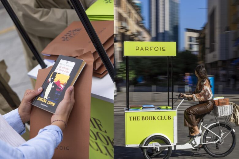 Parfois celebra la collezione “The Book Club” con una cargo bike letteraria a Milano
