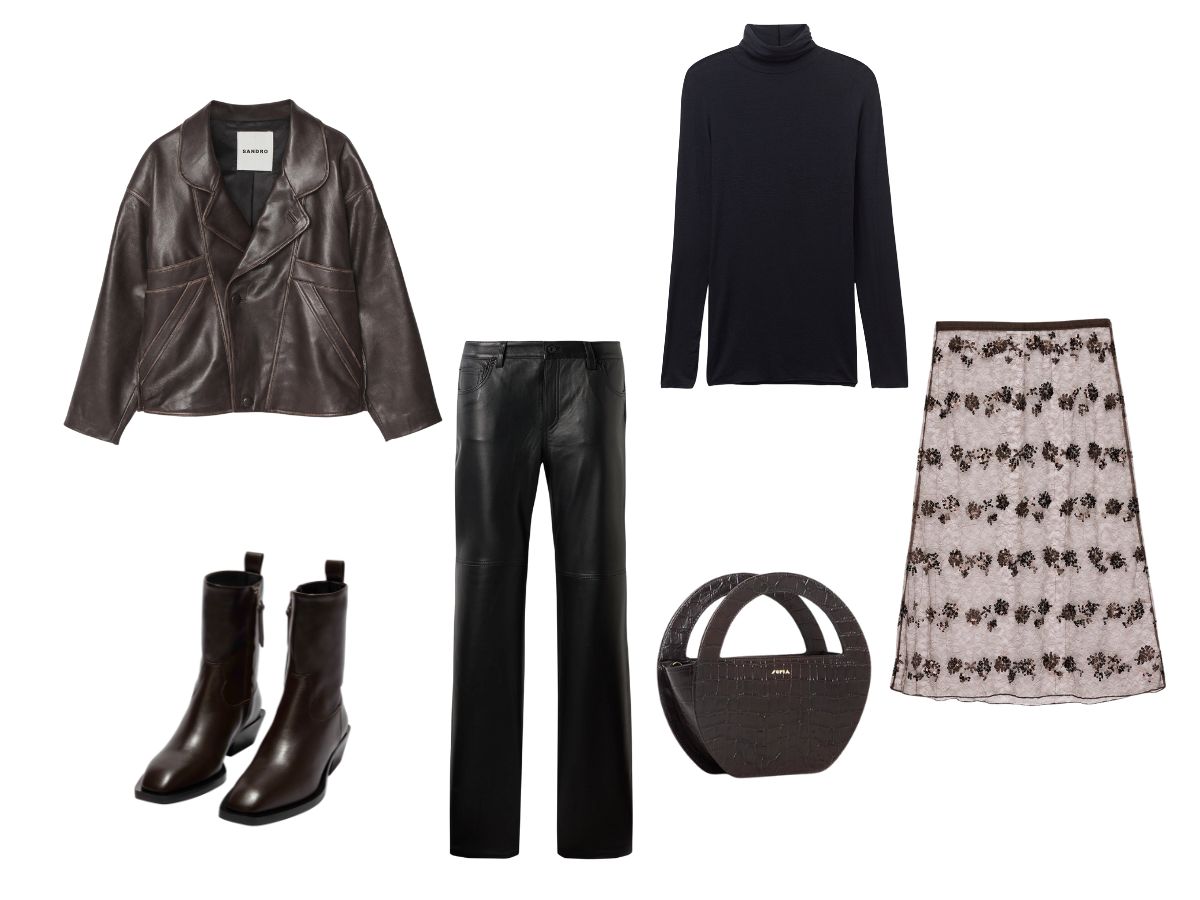 pantaloni in pelle layering