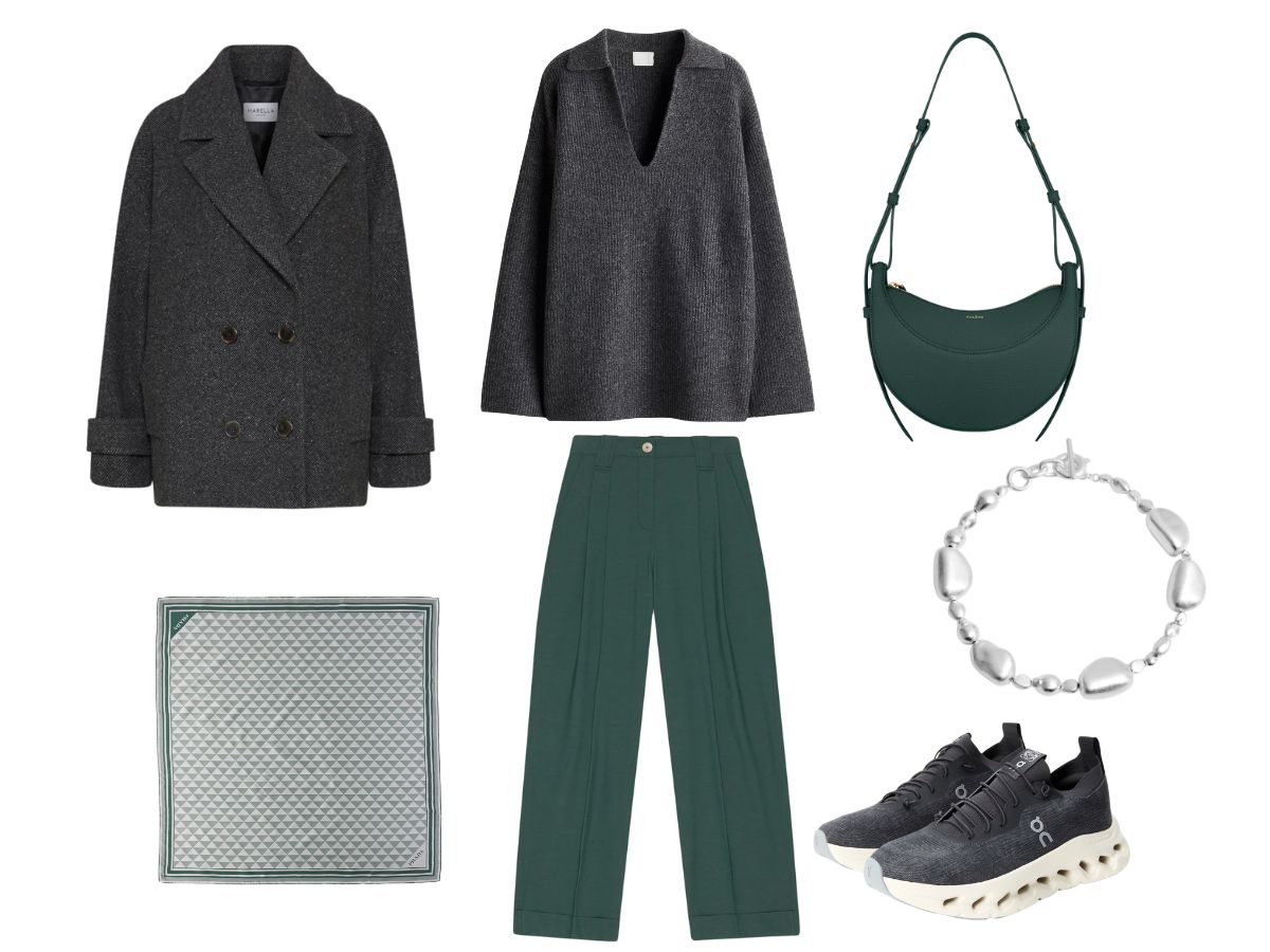 anracite e verde bosco cappotto soeur