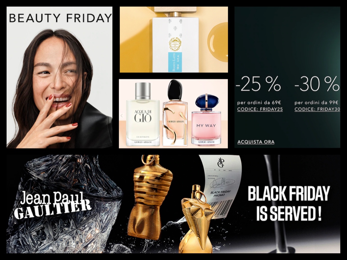 black friday 2025 migliori offerte beauty profumi make up skincae capelli cyber monday 21