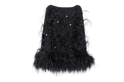 ok Les Filles d’Eva still life abito nero con piume