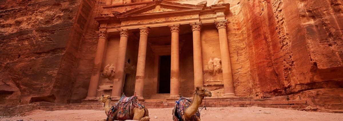 Petra Treasury and Camels 7 for poster-2