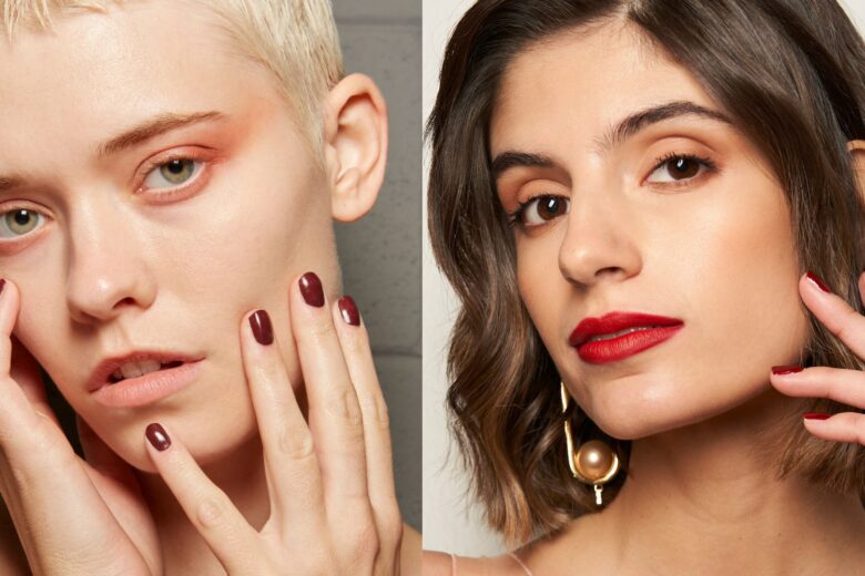 Unghie bordeaux, l’eleganza che brilla sotto le luci di Natale