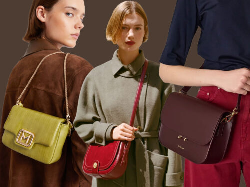 Borsa a tracolla di con grande capacà e motivo, con piccola pochette
