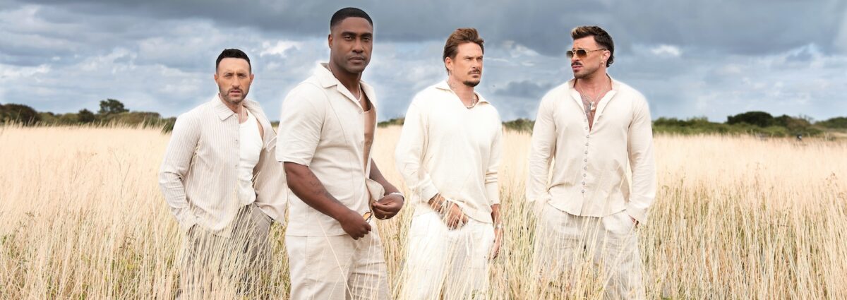 I Blue. Da sinistra: Antony Costa, Simon Webbe, Lee Ryan e Duncan James. Credit: Owen James Vincent