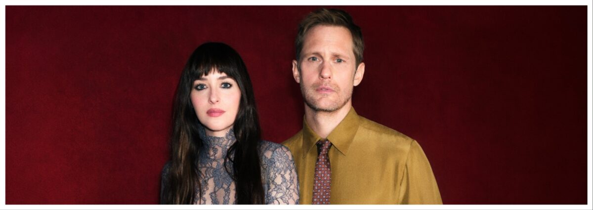 Dakota Johnson Alexander Skarsgård nuovo profumo valentino beauty cover dekstop